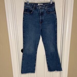 We The Free Dark Blue High Waisted Bootcut Straight Leg Jeans